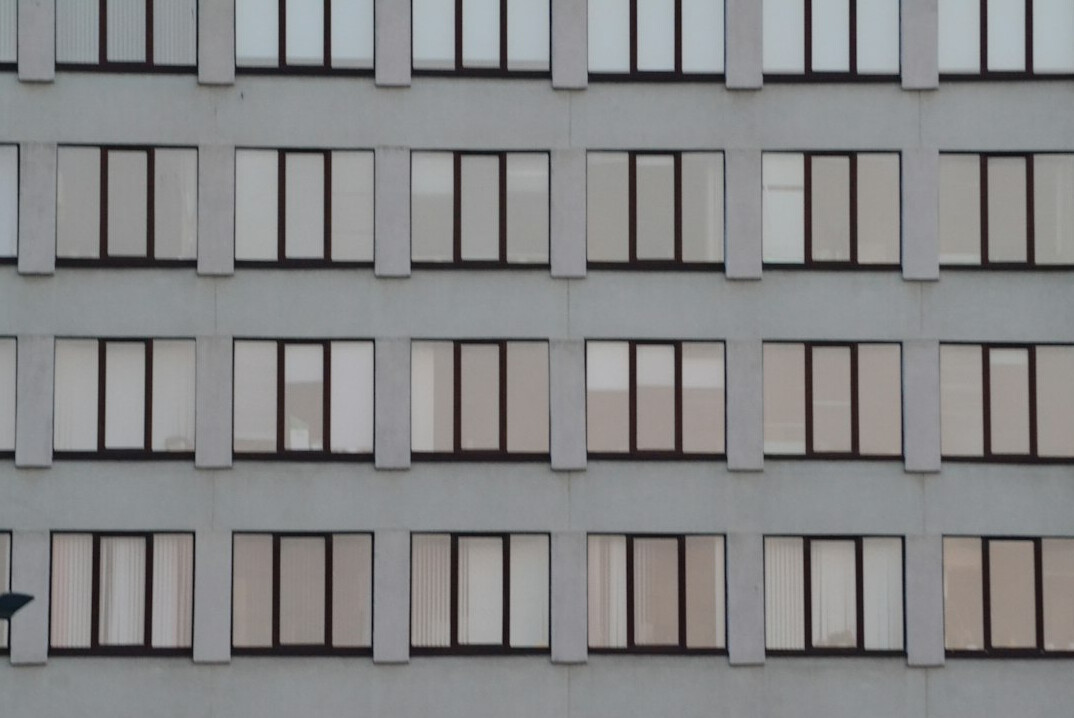 Classic office building facade with many windows